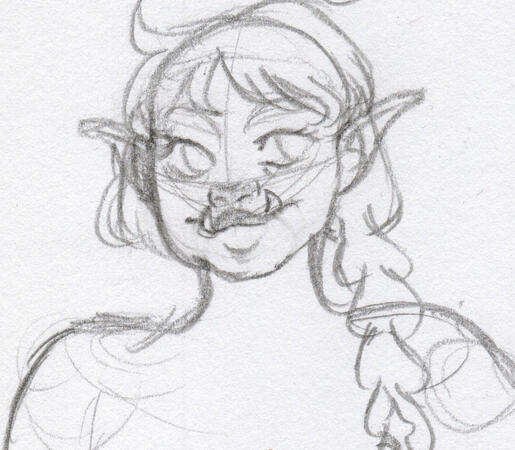 Sketch of an orcish woman