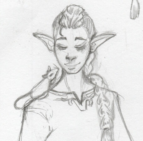 Sketch of an elvish original character